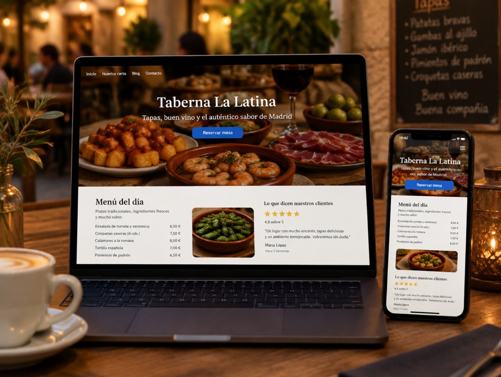Ejemplo de web para un bar de tapas