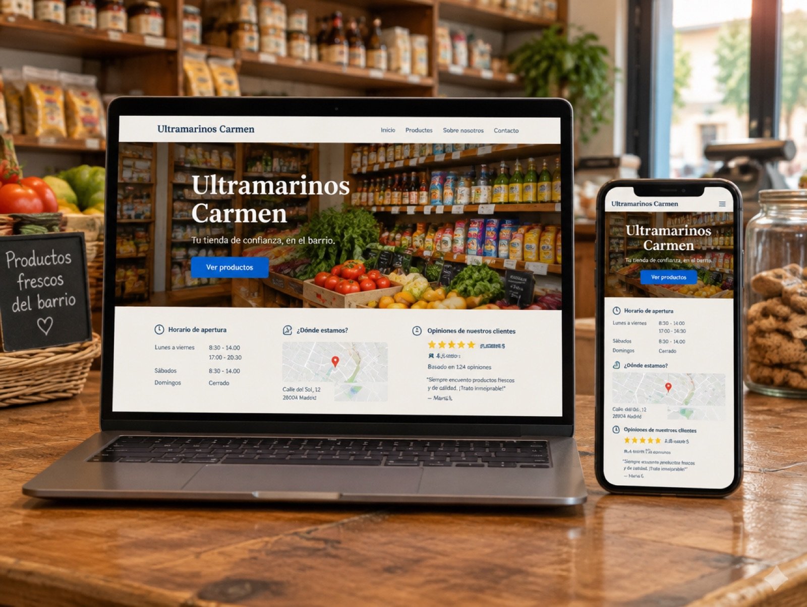 Ejemplo de web para una tienda de barrio